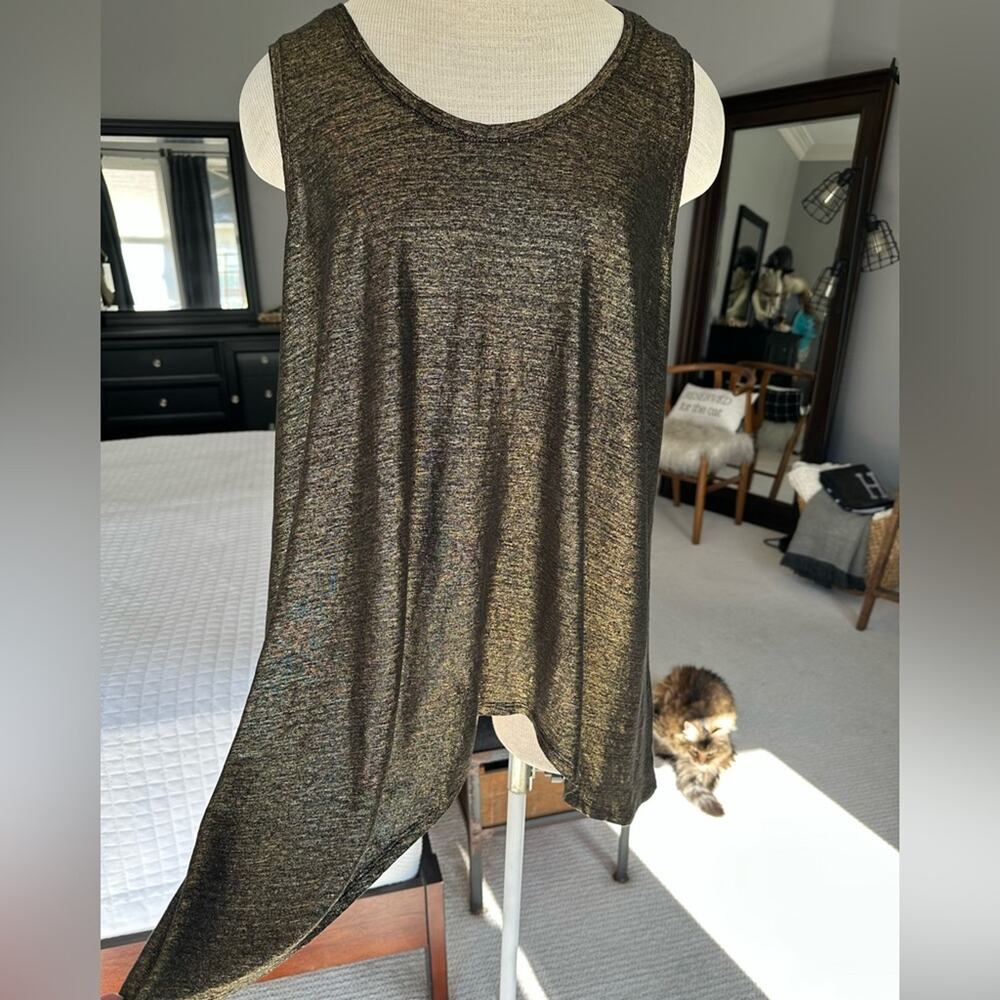 Eileen Fisher Metallic Gold Tank Top, size large - Picture 1 of 10